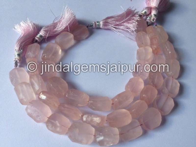 Rose Quartz Hammered Nuggets Shape Beads